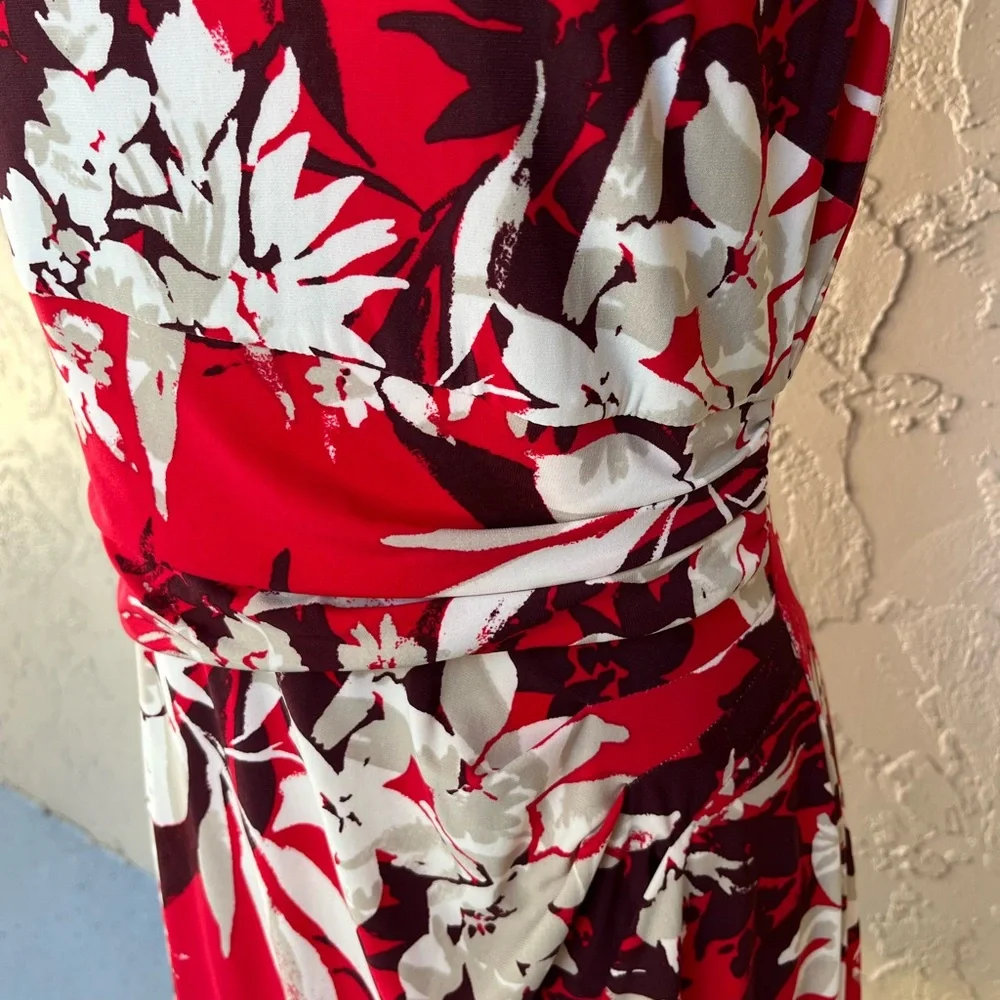 Donna Karan Red Floral Dress - Picture 2 of 6